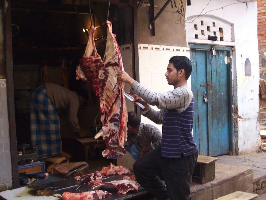 Carnicerías en India. Comer carne en India