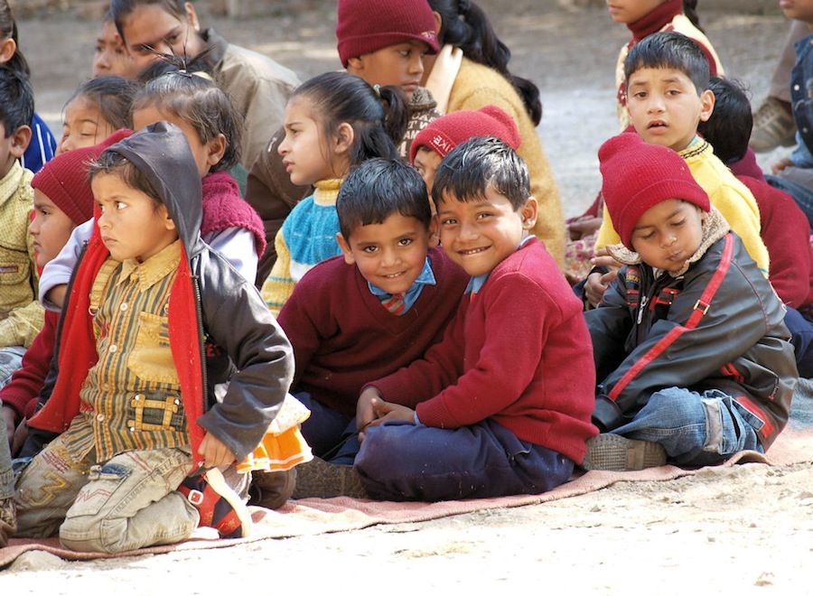 Niños de India, colegio
